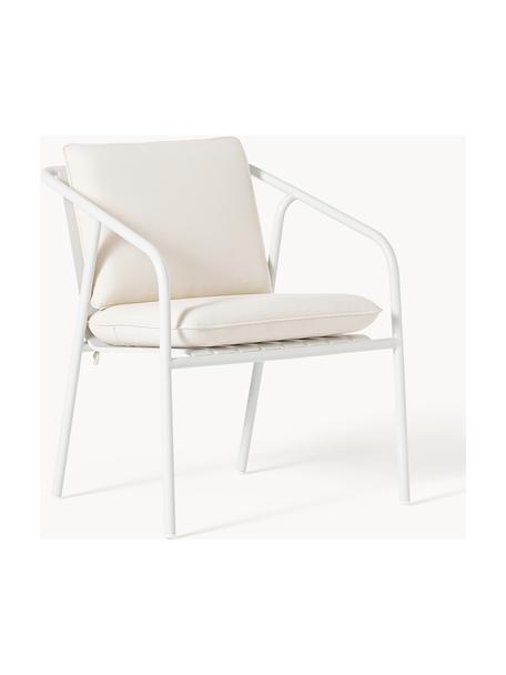 Chaise de jardin à accoudoirs Caio, Blanc cassé, blanc, larg. 69 x prof. 60 cm