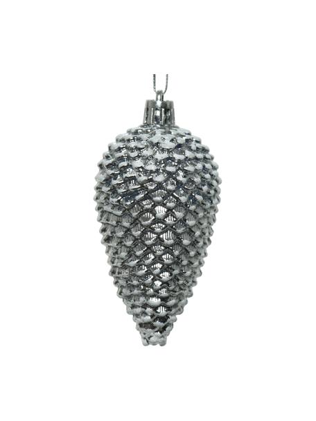 Ozdoba choinkowa Pine, 4 szt., Odcienie srebrnego, Ø 5 x W 9 cm
