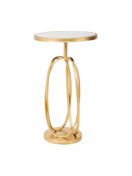 Kulatý odkládací stolek se skleněnou deskou Serina, Zlatá, zrcadlové sklo, Ø 36 cm, V 61 cm