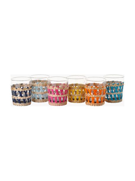 Set 6 bicchieri acqua Reed, Trasparente, multicolore, Ø 8 x Alt. 10 cm, 250 ml