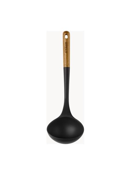 Louche avec manche en acacia Cook, Silicone, bois d'acacia, Noir, bois clair, long. 31 cm