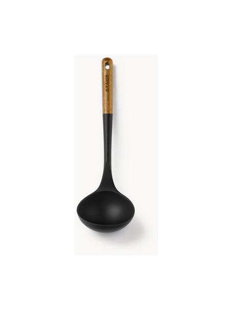 Louche avec manche en acacia Cook, Silicone, bois d'acacia, Noir, bois clair, long. 31 cm