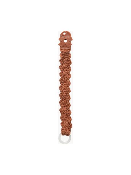 Gehaakte fopspeenband, handgemaakt, Bruin, B 3 x L 20 cm