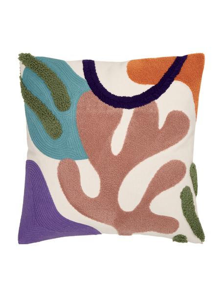 Geborduurde katoenen kussenhoes Phaedra, 100% katoen, Meerkleurig, B 45 x L 45 cm