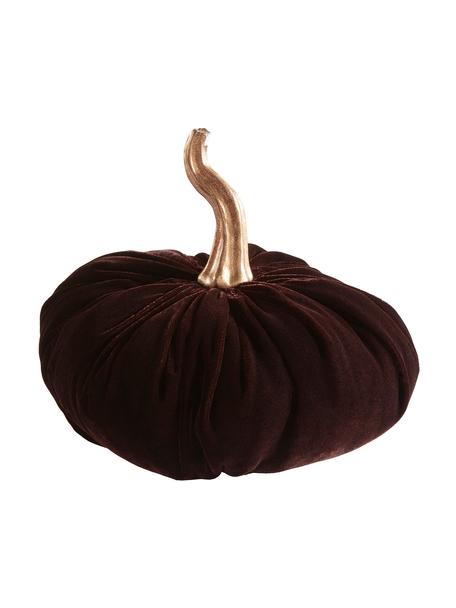 Calabaza decorativa de terciopelo Pumpis, 15% poliresina, 35% acrílico, 25% poliéster, 25% relleno de arena de cuarzo, Marrón, Ø 19 x Al 18