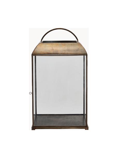 Laterne Mandurai, H 71 cm, Gestell: Metall, beschichtet, Braun, Transparent, B 40 x H 71 cm