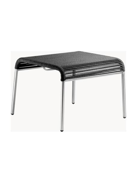 Tabouret de pied Teglgård, Noir, argenté, larg. 50 x haut. 36 cm