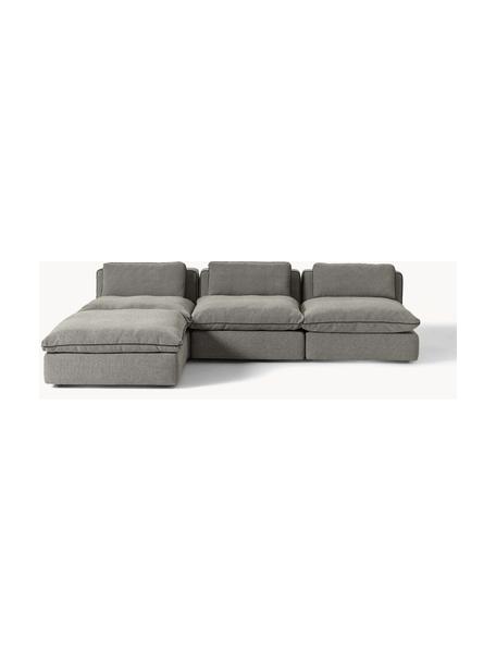 Canapé d'angle modulable XL avec pouf Felix, Tissu anthracite, larg. 300 x prof. 250 cm