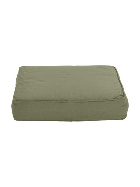Wysoka poduszka siedziska Zoey, 2 szt., Tapicerka: 100% bawełna, Oliwkowy zielony, S 40 x D 40 cm