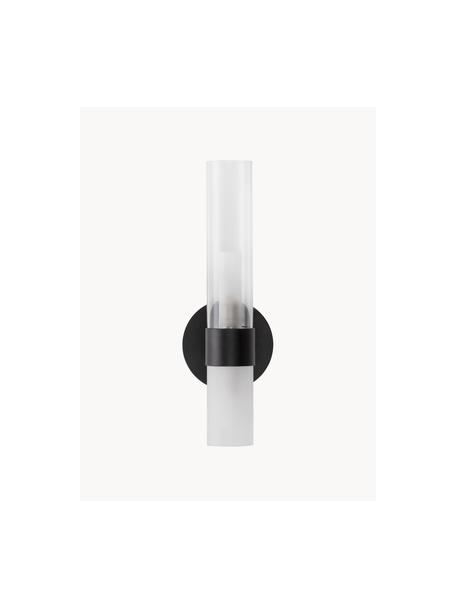 Wandleuchte Century mit Diffusorscheibe, Diffusorscheibe: Glas, Schwarz, Transparent, B 10 x H 31 cm