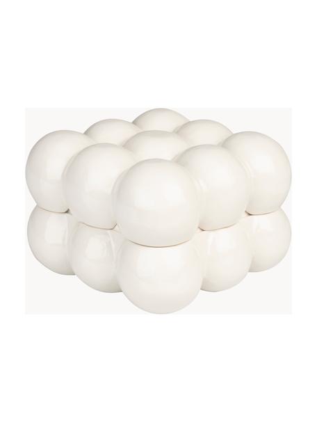 Porcelánová úložná škatuľa Bubble, Š 15 cm, Porcelán, Lomená biela, Š 15 x H 15 cm