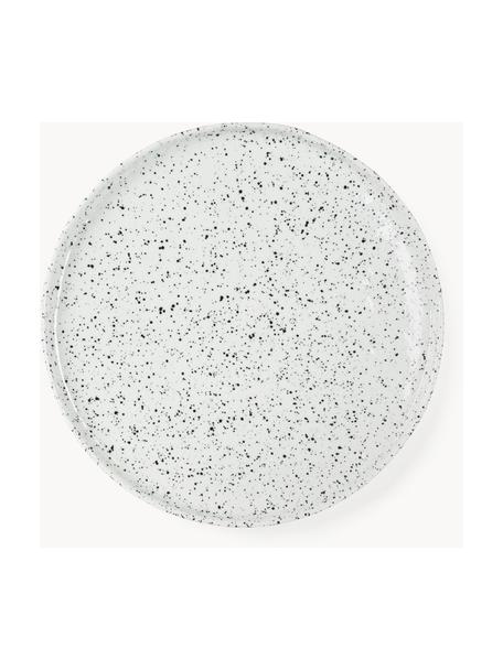 Piattini da colazione in porcellana Poppi 2 pz, Porcellana, Bianco, nero maculato, Ø 21 x Alt. 2 cm