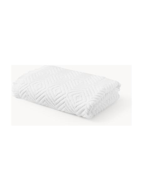 Asciugamano con motivo in rilievo Jacqui, varie misure, Bianco, Telo da bagno, Larg. 100 x Lung. 150 cm