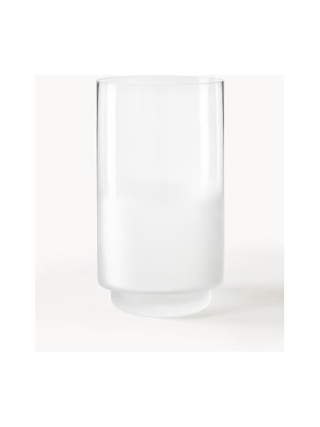 Mundgeblasene Vase Milky mit Farbverlauf, H 25 cm, Glas, Transparent, Weiss, Ø 14 x H 25 cm