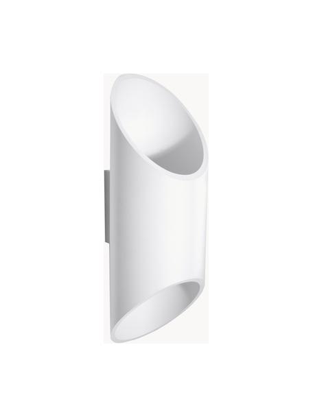 Aplique artesanal Nixon, Metal recubierto, Blanco, An 10 x Al 30 cm