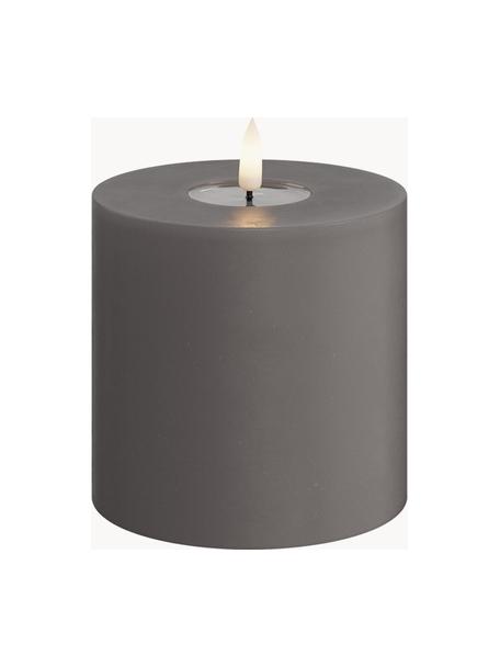 Ręcznie wykonana świeca LED Real Flame, W 10 cm, Tworzywo sztuczne, wosk z powłoką żywiczną, Ciemny szary, Ø 10 x W 10 cm