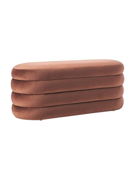 Ławka tapicerowana z aksamitu Alto, Tapicerka: aksamit (100% poliester) , Stelaż: lite drewno sosnowe, skle, Kasztanowy aksamit, S 110 x W 47 cm