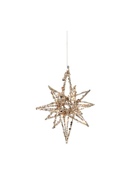 Étoile déco de Noël LED Illumination, Métal, plastique, Couleur dorée, Ø 18 x haut. 27 cm