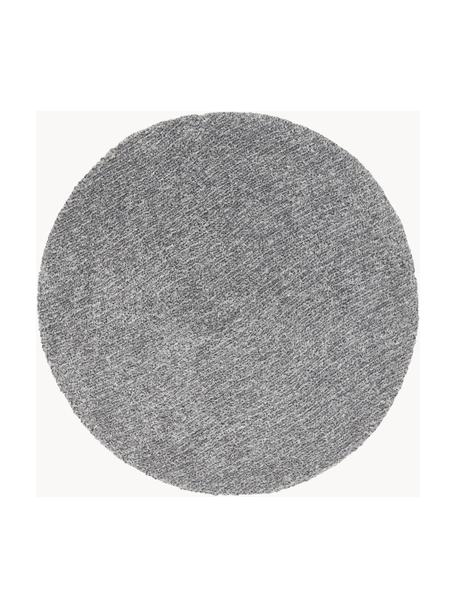 Pluizig rond hoogpolig vloerkleed Marsha, Grijs, Ø 150 cm (maat M)