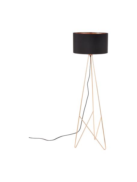 Lampa podłogowa trójnóg Camporale, Czarny, odcienie miedzi, Ø 45 x W 154 cm