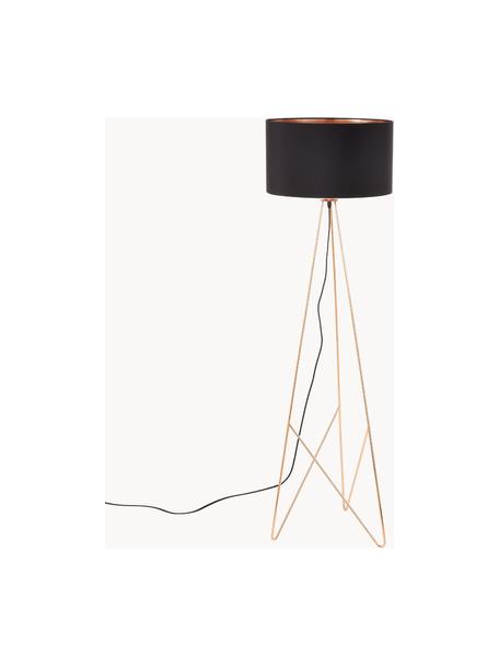 Lámpara de pie Camporale, Negro, bronceado, Ø 45 x Al 154 cm