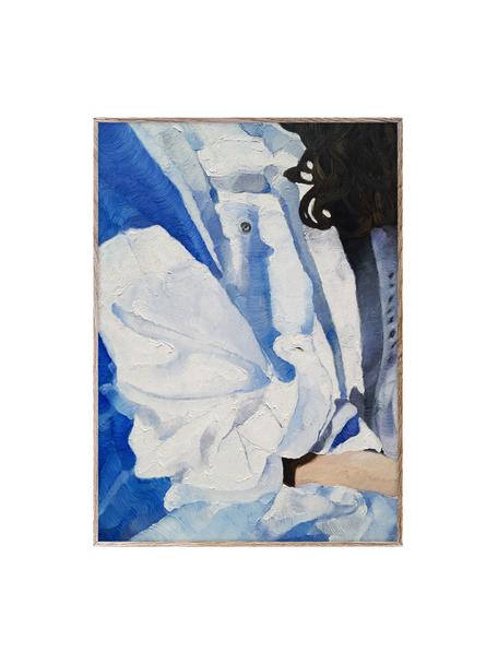 Poster Detail of Eve, Cartoncino opaco da 210 g firmato Hahnemühle, stampa digitale con 10 colori resistenti ai raggi UV, Tonalità bianche e blu, Larg. 30 x Alt. 40 cm