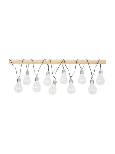 Guirnalda de luces solar Glow, 390 cm, 10 luces, Cable: plástico, Plateado, transparente, L 390 cm