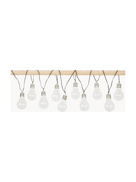 Solar lichtslinger Glow, 390 cm, 10 lampions, Lampions: kunststof, Transparant, zilverkleurig, L 390 cm