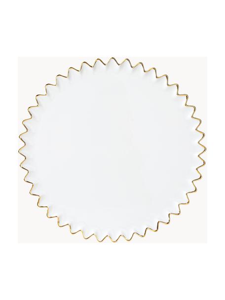 Porseleinen ontbijtborden Christmas, Geglazuurd porselein, Wit, goudkleurig, Ø 22 cm