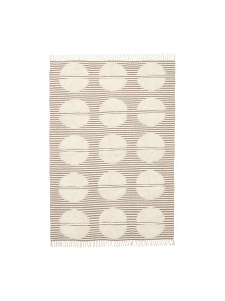 Ručne tkaný vlnený koberec s reliéfnym efektom Anica, Béžová, Š 80 x D 150 cm (veľkosť XS)