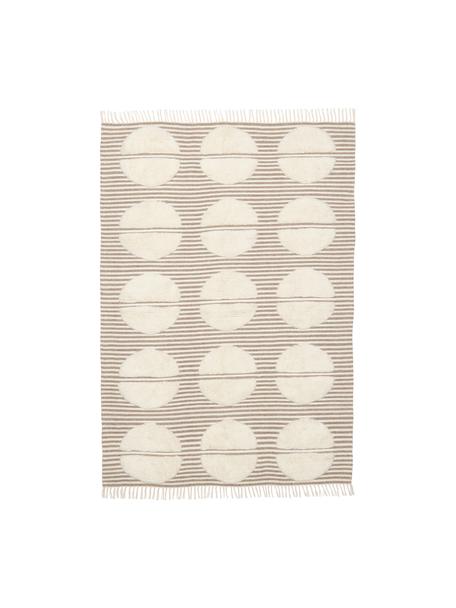 Tappeto in lana taupe tessuto a mano con effetto in rilievo Anica, Taupe, Larg. 80 x Lung. 150 cm (taglia XS)