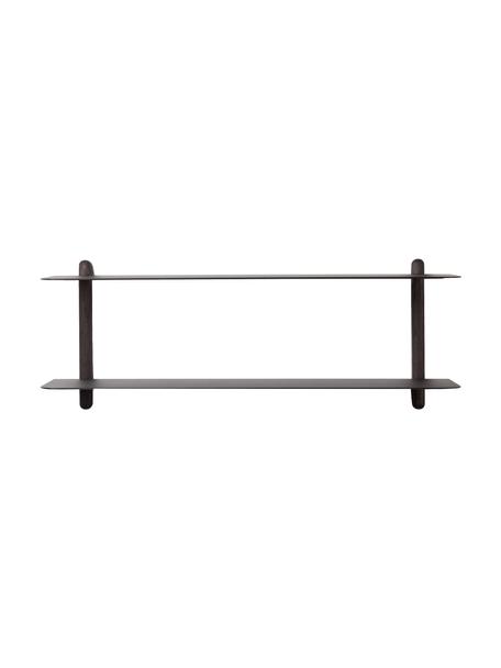 Mensola Nivo, Ripiani: acciaio, rivestito, Struttura: legno di frassino, Nero, Larg. 64 x Alt. 25 cm