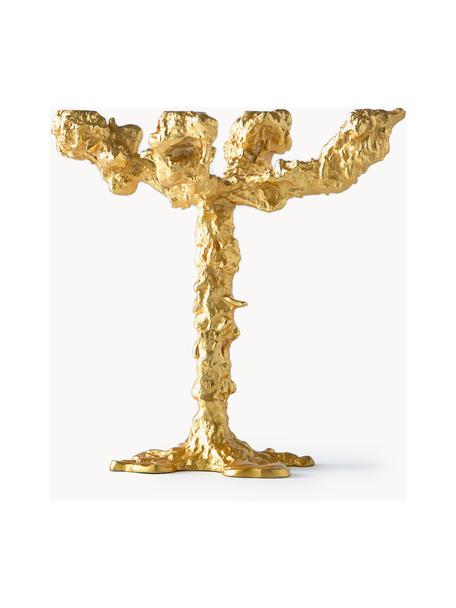Ręcznie wykonany świecznik z metalu Drip, Aluminium powlekane, Odcienie złotego, S 28 x W 32 cm