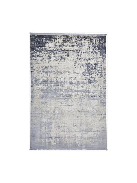 Malý trblietavý vintage koberec s nízkym vlasom a so strapcami Cordoba, Tóny modrej, Š 80 x D 150 cm (veľkosť XS)