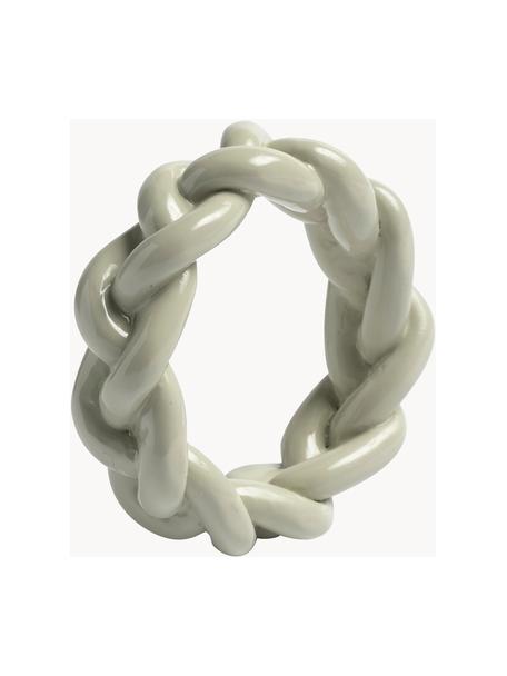 Serviettenringe Braid, 4 Stück, Polyresin, Grau, Ø 6 x H 2 cm