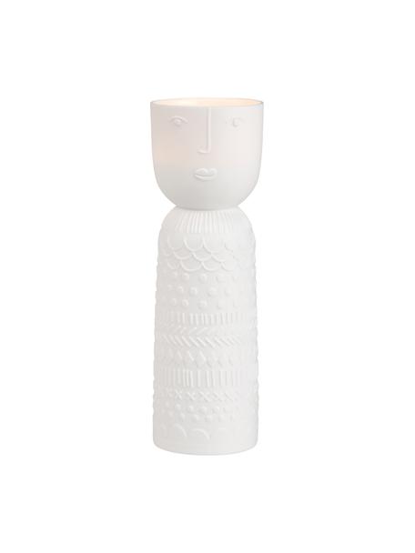 Photophore en porcelaine Lucia, Porcelaine, Blanc, Ø 6 x haut. 18 cm