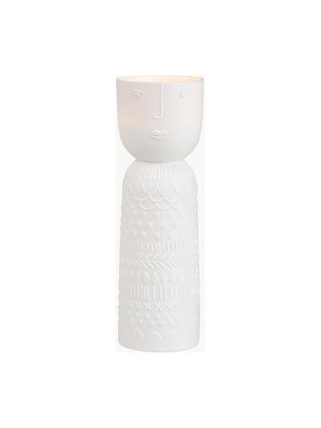 Świecznik z porcelany na tealighty Lucia, Porcelana, Biały, Ø 6 x W 18 cm