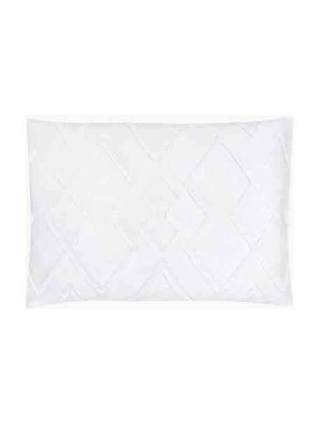 Funda de almohada texturizada de percal Faith, Blanco, An 50 x L 70 cm