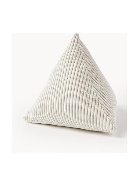 Dreieckiges Cord-Kissen Kylen, mit Inlett, Hülle: Cord (90 % Polyester, 10 , Off White, B 40 x L 40 cm