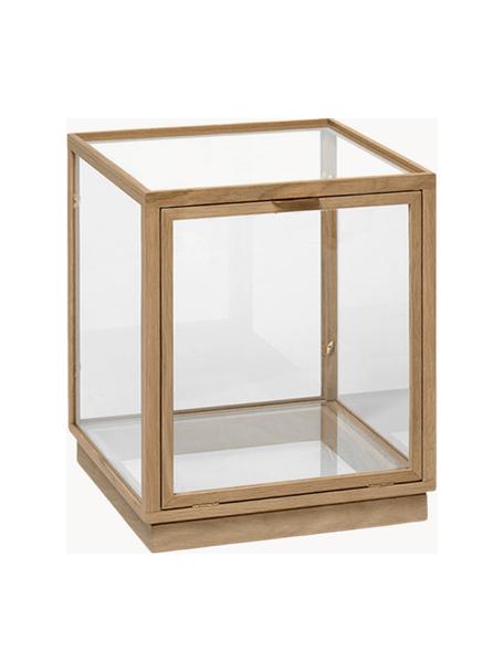 Vitrina de roble Miru, Estructura: madera de roble, Madera de roble clara, tranparente, An 40 x Al 42 cm