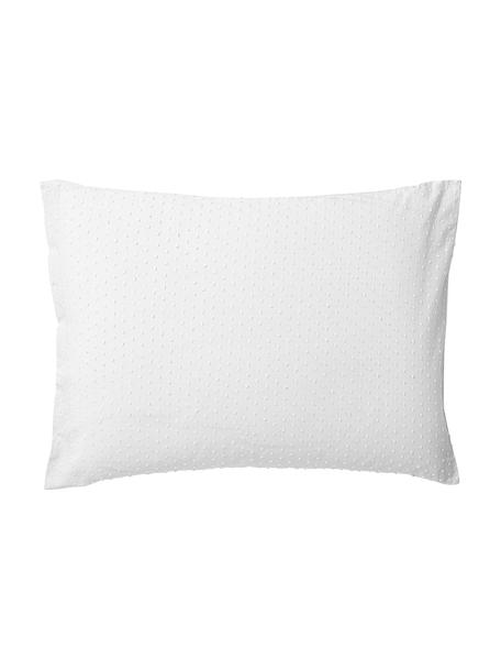 Funda de almohada de plumeti Aloide, Blanco, An 50 x L 70 cm