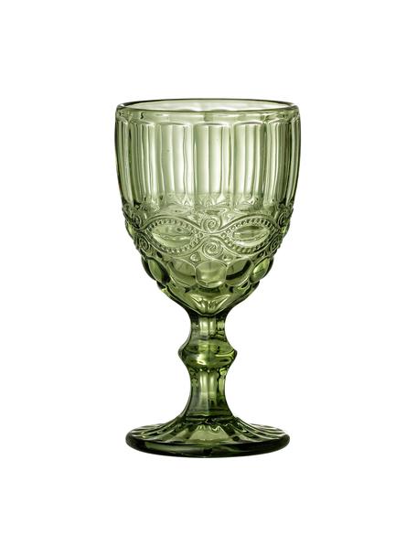 Wijnglazen Florie, 4 stuks, Glas, Groen, Ø 9 x H 17 cm, 240 ml