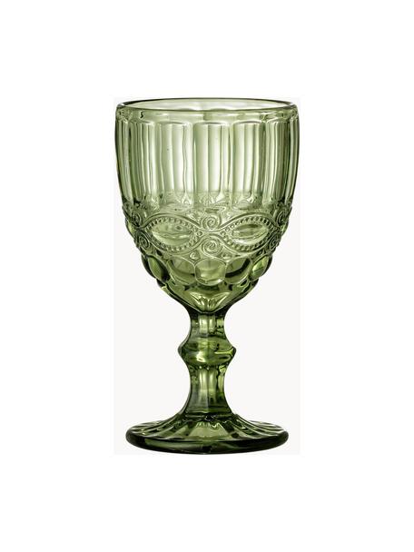 Kieliszek do wina Florie, 4 szt., Szkło, Zielony, Ø 9 x W 17 cm, 240 ml