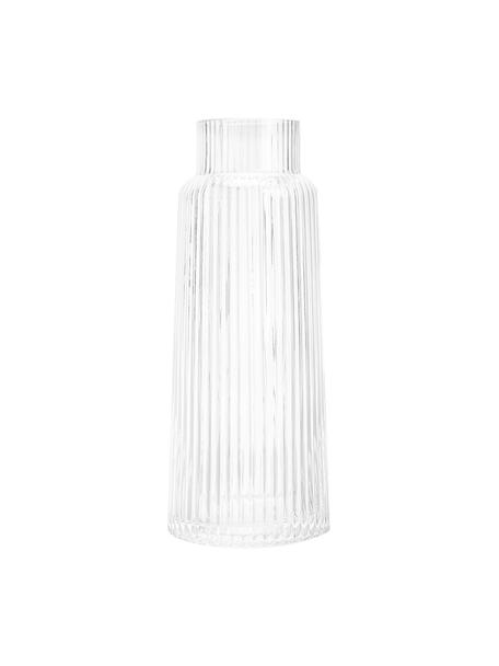 Waterkaraf Minna met groefreliëf, 1.1 L, Mondgeblazen glas, Transparant, Ø 10 x H 25 cm, 1.1 L