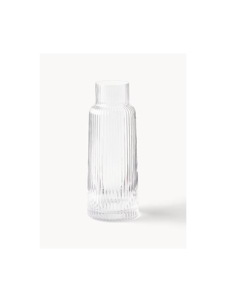 Wasserkaraffe Minna mit Rillenrelief, 1.1 L, Glas, mundgeblasen, Transparent, 1.1 L