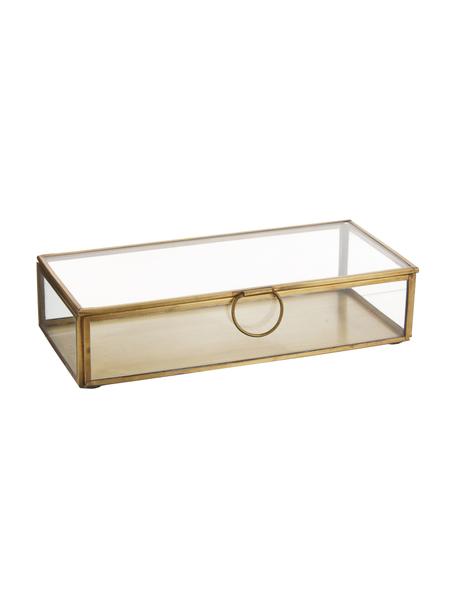 Aufbewahrungsbox Janni, Messing, Glas, Messing, B 22 x T 10 cm