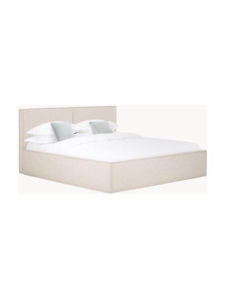 Lit matelassé avec rangement Dream, Tissu beige clair, larg. 140 x long. 200 cm