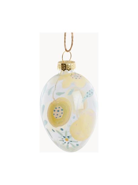 Adornos de Pascua para colgar Feanne, 3 uds., Vidrio, Transparente, amarillo claro, Ø 5 x Al 7 cm