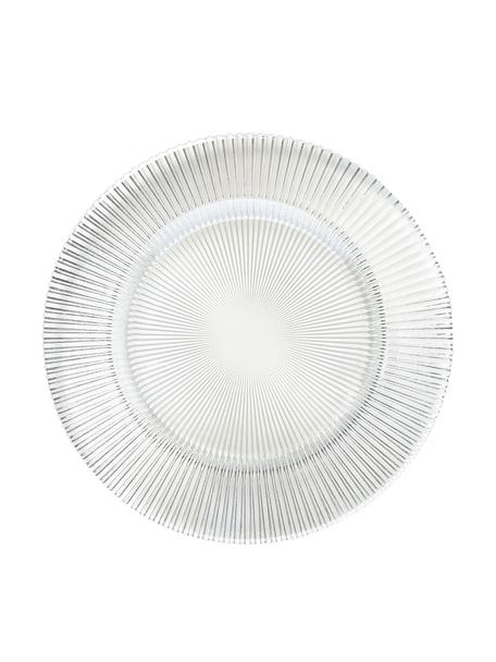 Skleněné snídaňové talíře s reliéfním vzorem Luce, 6 ks, Sklo, Transparentní, Ø 21 cm, V 2 cm