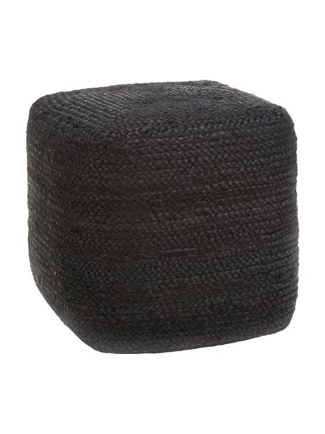 Ručne vyrobená taburetka z juty Bono, Čierna, Š 45 x V 45 cm